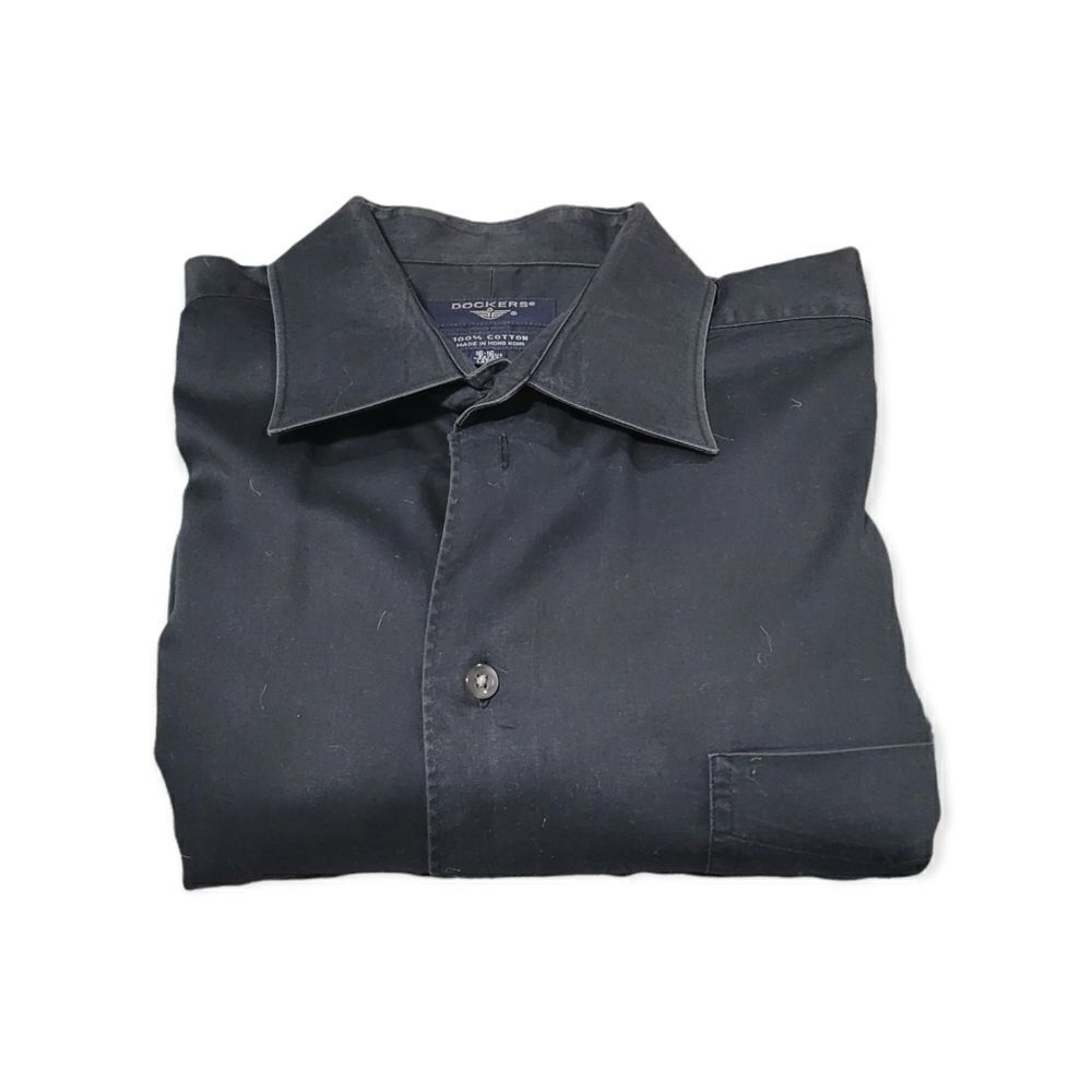 Black Docker long Sleeve button down shirt